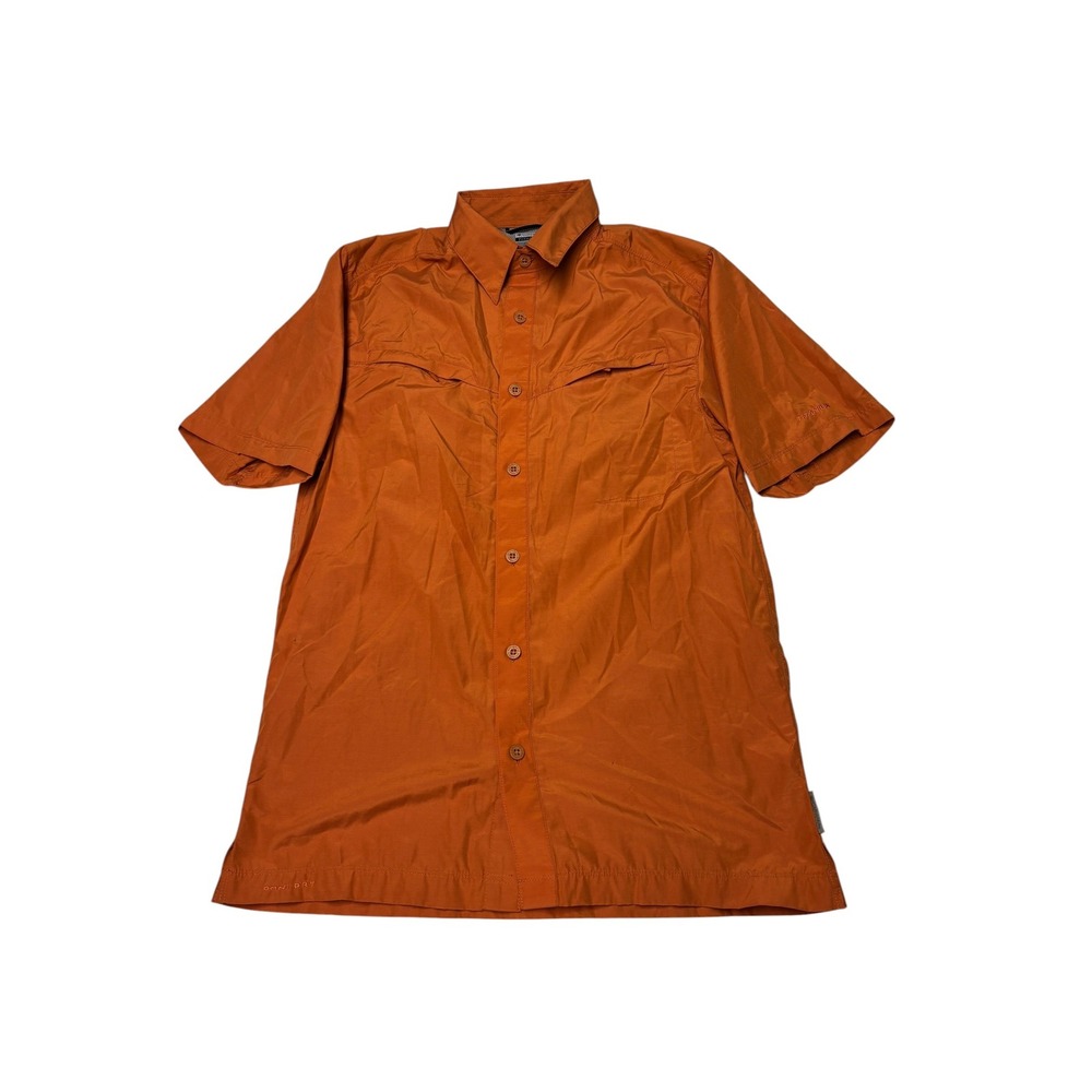 Columbia Titanium Omni-Dry Mens‎ Orange Short Sleeve Button Up Shirt EM7429 S